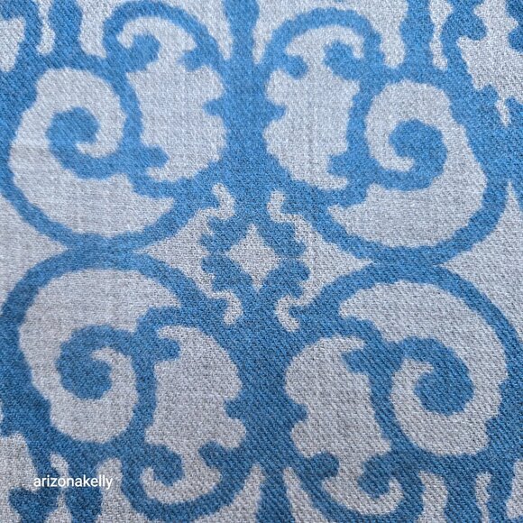 Lightweight Wool Scarf Blue Grey Black - Picture 5 of 8